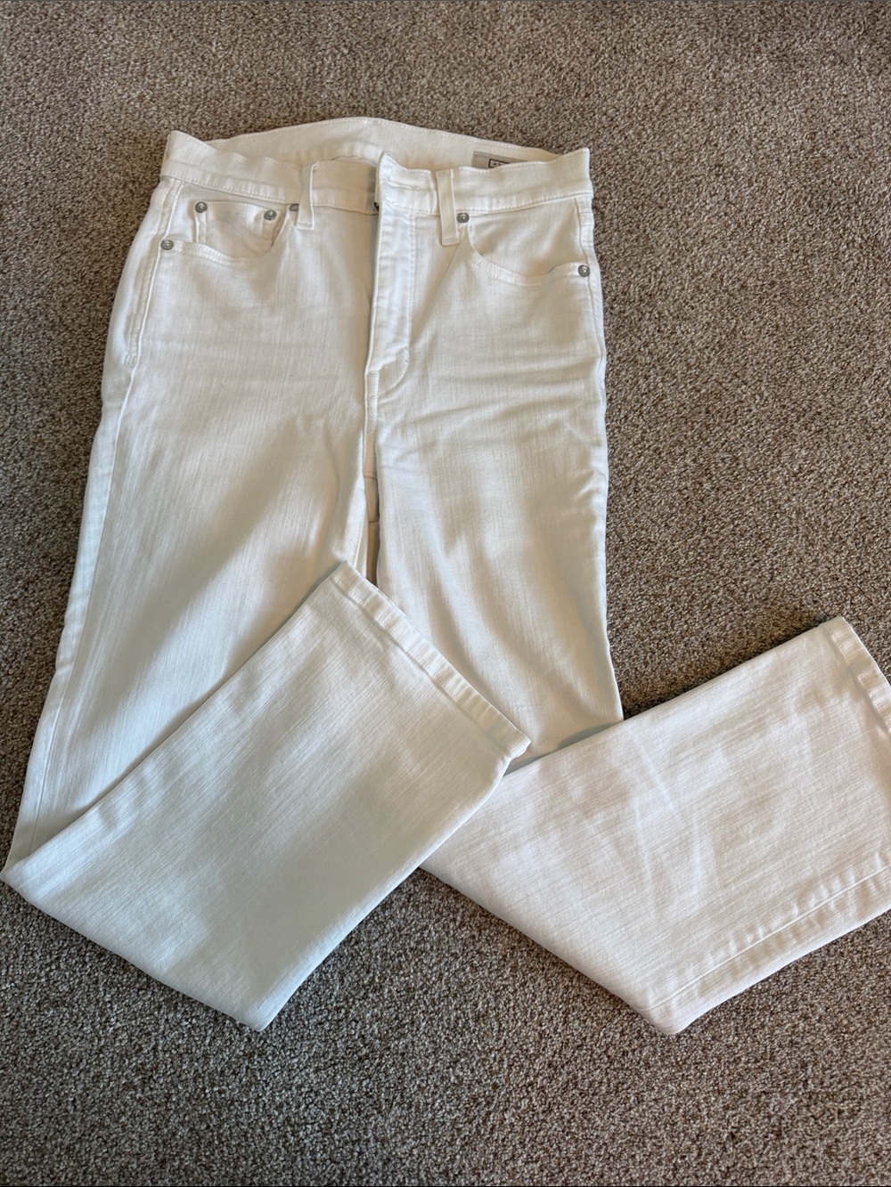 AYR the POP Womens White Straight-Leg Jeans